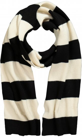 Ulla Popken Ribbed Striped Scarf Snow White - Asusteet - 