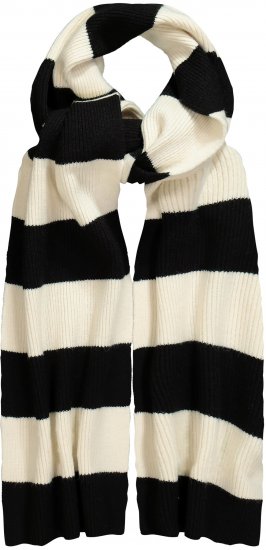 Ulla Popken Ribbed Striped Scarf Snow White - Asusteet - 