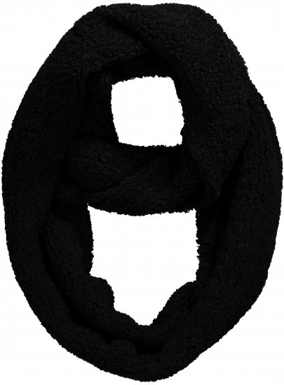 Ulla Popken Teddy Fleece Infinity Scarf Black - Asusteet - 