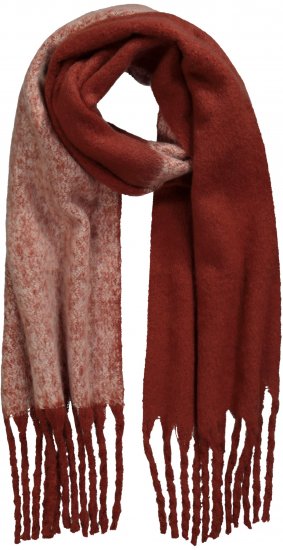 Ulla Popken Fringed Edge Boucle Scarf Orange - Asusteet - 