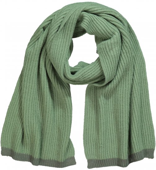 Ulla Popken Two Tone Knit Scarf Sage Green - Naisten asusteet isot koot - 