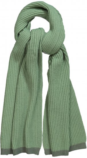 Ulla Popken Two Tone Knit Scarf Sage Green - Naisten asusteet isot koot - 