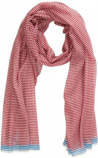 Ulla Popken Thin Stripe Color Contrast Scarf Salsa - Naisten asusteet isot koot - 