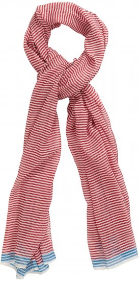 Ulla Popken Thin Stripe Color Contrast Scarf Salsa - Naisten asusteet isot koot - 