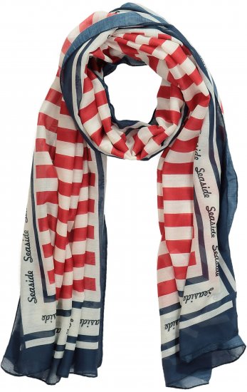 Ulla Popken Mix Stripe Scarf Forest Green - Asusteet - 