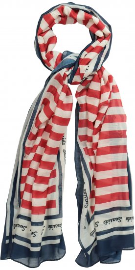 Ulla Popken Mix Stripe Scarf Forest Green - Asusteet - 