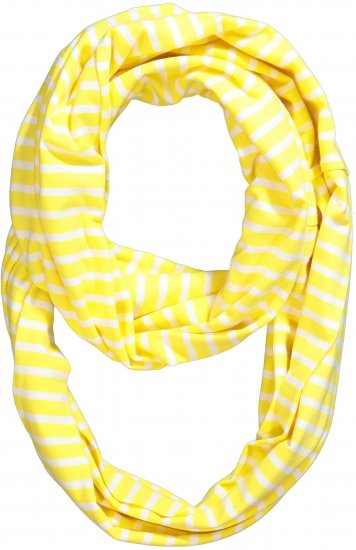 Ulla Popken Striped Infinity Scarf Lemon Yellow - Naisten asusteet isot koot - 