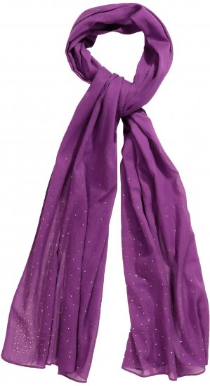 Ulla Popken Rhinestone Scarf Purple - Naisten asusteet isot koot - 