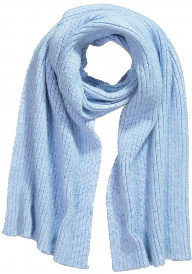 Ulla Popken Ribbed Knit Scarf Blue - Naisten asusteet isot koot - 