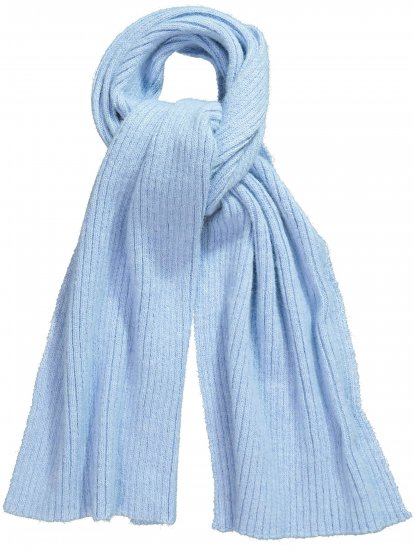 Ulla Popken Ribbed Knit Scarf Blue - Naisten asusteet isot koot - 