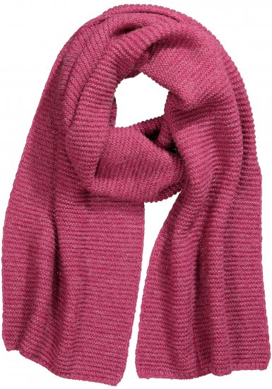 Ulla Popken Garter Stitch Knit Scarf Pink - Naisten asusteet isot koot - 