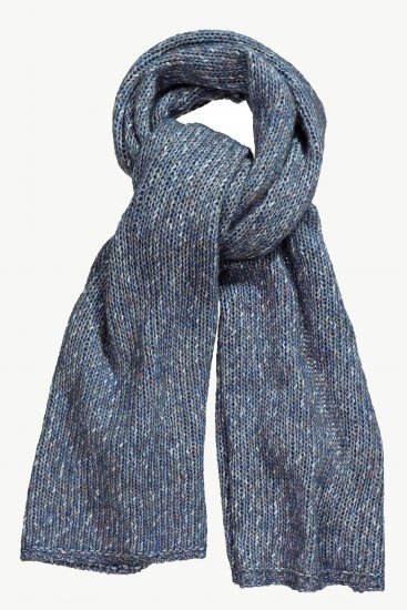 Ulla Popken Heather Knit Wool Blend Scarf Navy - Asusteet - 