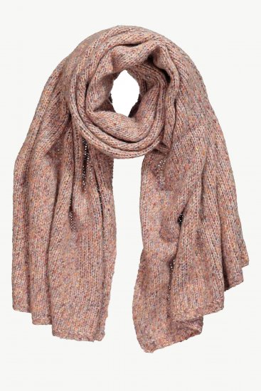Ulla Popken Heather Knit Wool Blend Scarf Dark Pink - Asusteet - 