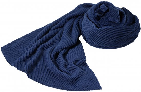 Ulla Popken Ribbed Chenille Scarf Navy - Asusteet - 