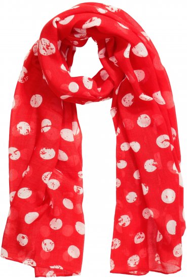 Ulla Popken Polka Dot Scarf Neon Red - Asusteet - 