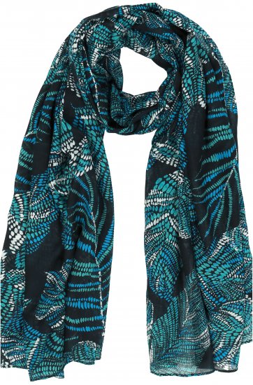 Ulla Popken Leaf Dot Scarf Navy - Asusteet - 