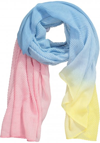 Ulla Popken Pleated Color Gradient Scarf Light Blue - Asusteet - 