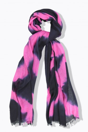 Ulla Popken Two Tone Fringed Hem Scarf Bold Pink - Naisten asusteet isot koot - 