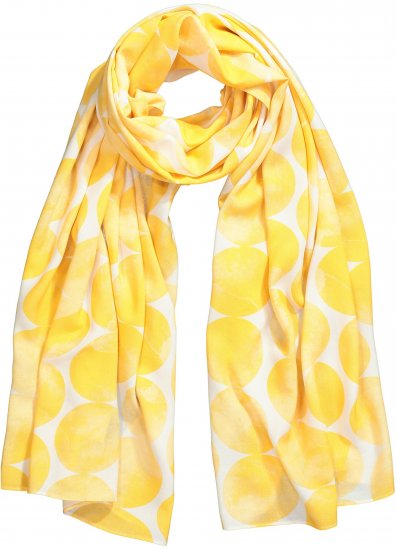 Ulla Popken Circle Print Scarf Yellow - Asusteet - 