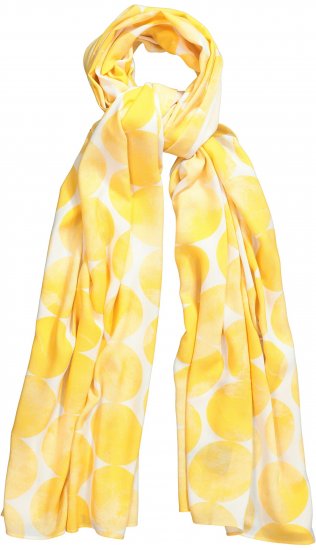 Ulla Popken Circle Print Scarf Yellow - Asusteet - 