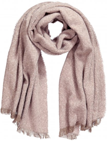 Ulla Popken Fringed Hem Knit Scarf Mocha Brown - Naisten asusteet isot koot - 