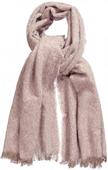 Ulla Popken Fringed Hem Knit Scarf Mocha Brown - Naisten asusteet isot koot - 