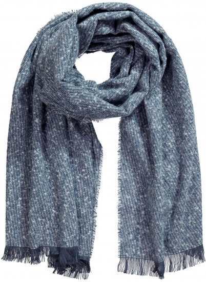 Ulla Popken Fringed Hem Knit Scarf Deep Aqua - Asusteet - 