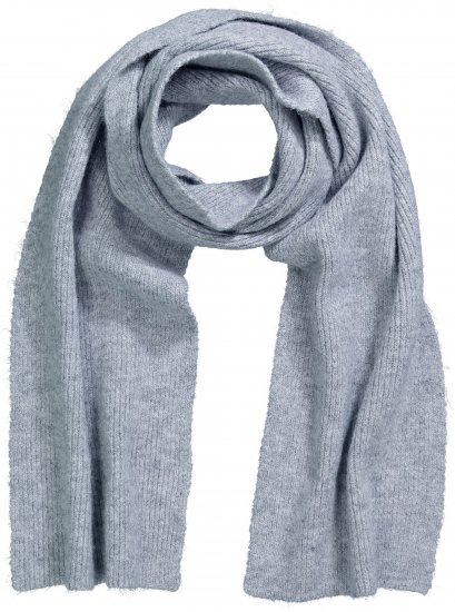 Ulla Popken Ribbed Knit Scarf Light Grey Melange - Naisten asusteet isot koot - 