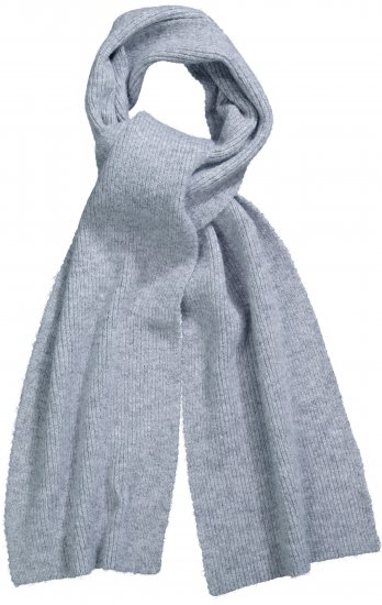 Ulla Popken Ribbed Knit Scarf Light Grey Melange - Naisten asusteet isot koot - 