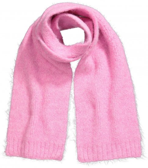 Ulla Popken Ribbed Knit Scarf Dark Pink - Naisten asusteet isot koot - 