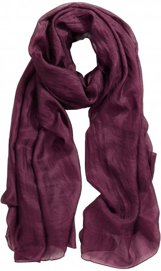 Ulla Popken Silk Scarf Aubergine - Naisten asusteet isot koot - 