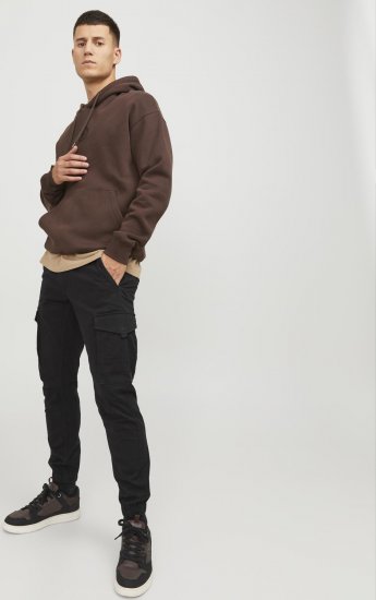 Jack & Jones Paul Flake Cargo Pants Black - Farkut ja housut - Miesten isot farkut ja isot housut W40-W70
