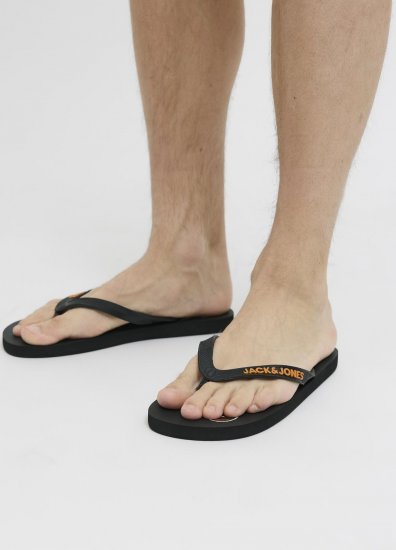 Jack & Jones Logo Palm Print Flip Flop Slippers Anthracite - Miesten Kengät 40-52 - 