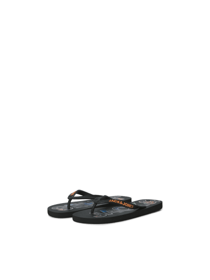 Jack & Jones Logo Palm Print Flip Flop Slippers Anthracite - Miesten Kengät 40-52 - 