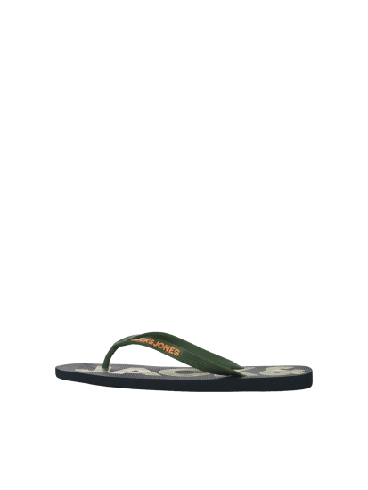 Jack & Jones Logo Palm Print Flip Flop Slippers Navy Blazer/Verdant Green - Miesten Kengät 40-52 - 