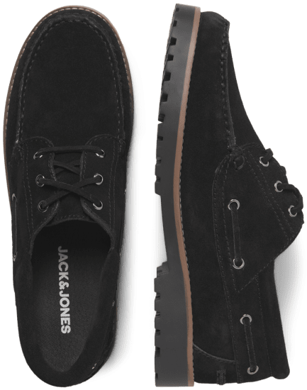Jack & Jones Brooklyn Suede Boat Shoes Black - Miesten Kengät 40-52 - 
