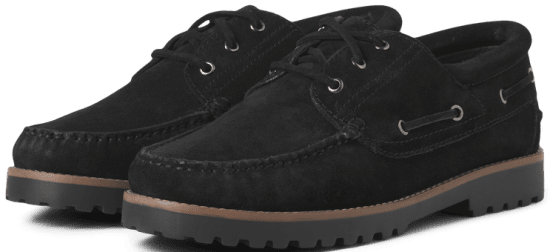 Jack & Jones Brooklyn Suede Boat Shoes Black - Miesten Kengät 40-52 - 