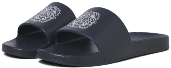 Jack & Jones Flower Sliders Black - Miesten Kengät 40-52 - 