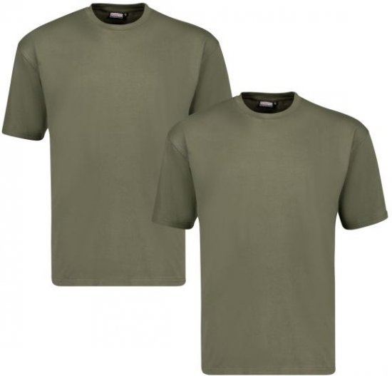 Adamo 129420 Marlon Comfort fit 2-pack T-shirt Olive Green - T-paidat - Isot T-paidat 2XL – 14XL