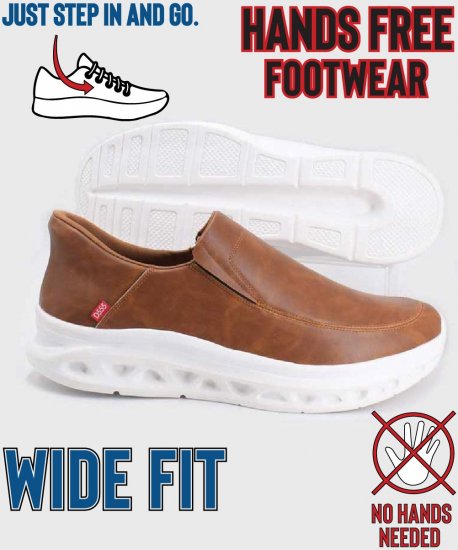 D555 Carlisle 1 D555 Kingsize Hands Free Shoes Dark Tan - Miesten Kengät 40-52 - 