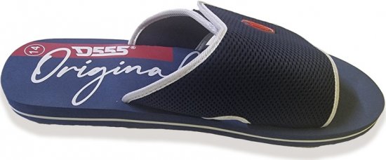D555 DRAKE Slippers With Velcro Fastening Navy - Miesten Kengät 40-52 - 