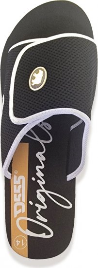 D555 DRAKE Slippers With Velcro Fastening Black - Miesten Kengät 40-52 - 
