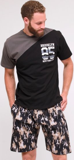 Kam Jeans 5001 'Brooklyn 85' Tee And Short Set Black - T-paidat - Isot T-paidat 2XL – 14XL