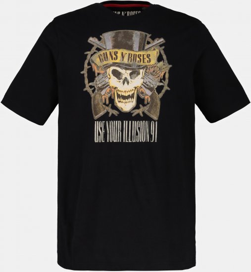 JP1880 Guns N’ Roses Skull Comfort Fit Band T-Shirt Black - T-paidat - Isot T-paidat 2XL – 14XL