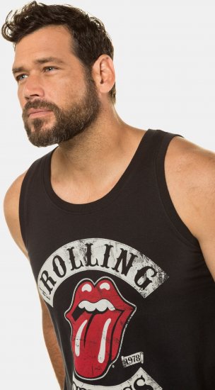 JP1880 Rolling Stones Graphic Band Tank Top Black - T-paidat - Isot T-paidat 2XL – 14XL