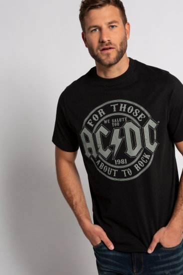 JP1880 AC/DC Graphic Comfort Fit Band T-Shirt Black - T-paidat - Isot T-paidat 2XL – 14XL