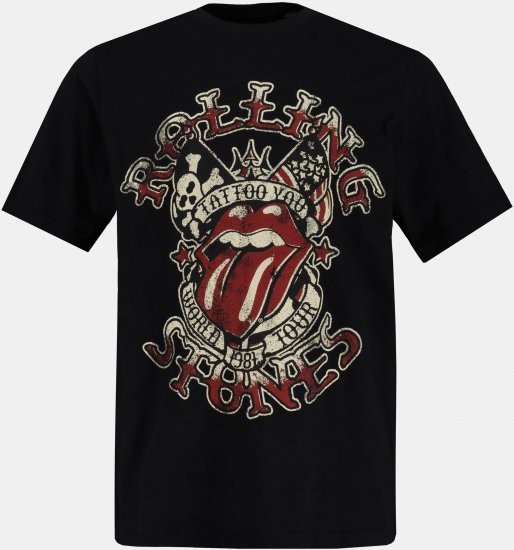 JP1880 Rolling Stones Graphic Comfort Fit Band T-Shirt Black - T-paidat - Isot T-paidat 2XL – 14XL