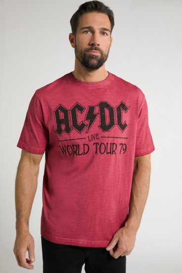 JP1880 AC/DC World Tour Graphic Comfort Fit Band T-Shirt Dark Red - T-paidat - Isot T-paidat 2XL – 14XL