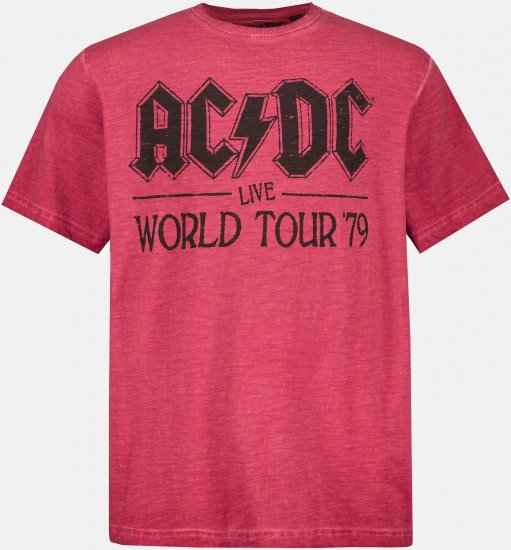 JP1880 AC/DC World Tour Graphic Comfort Fit Band T-Shirt Dark Red - T-paidat - Isot T-paidat 2XL – 14XL
