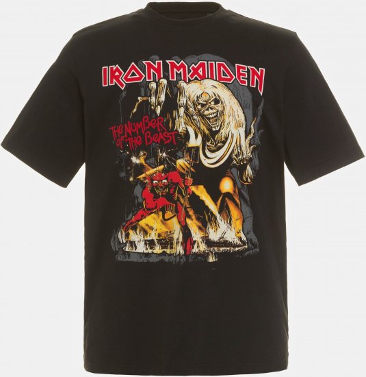 JP1880 Iron Maiden - Number of the Beast Graphic Comfort Fit Band T-Shirt Black - T-paidat - Isot T-paidat 2XL – 14XL